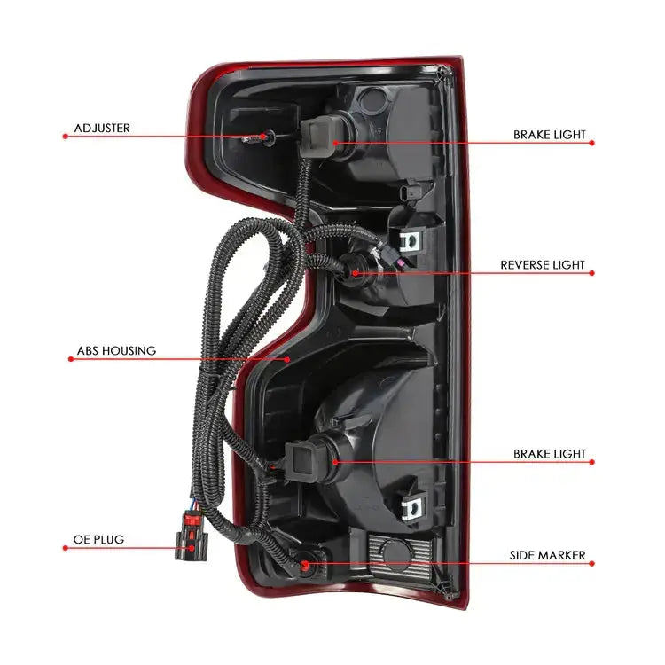 Tail Light Assembly Driver + Passenger (Left + Right) Set for 2019-2022 Chevrolet Chevy Silverado 1500 Flashark