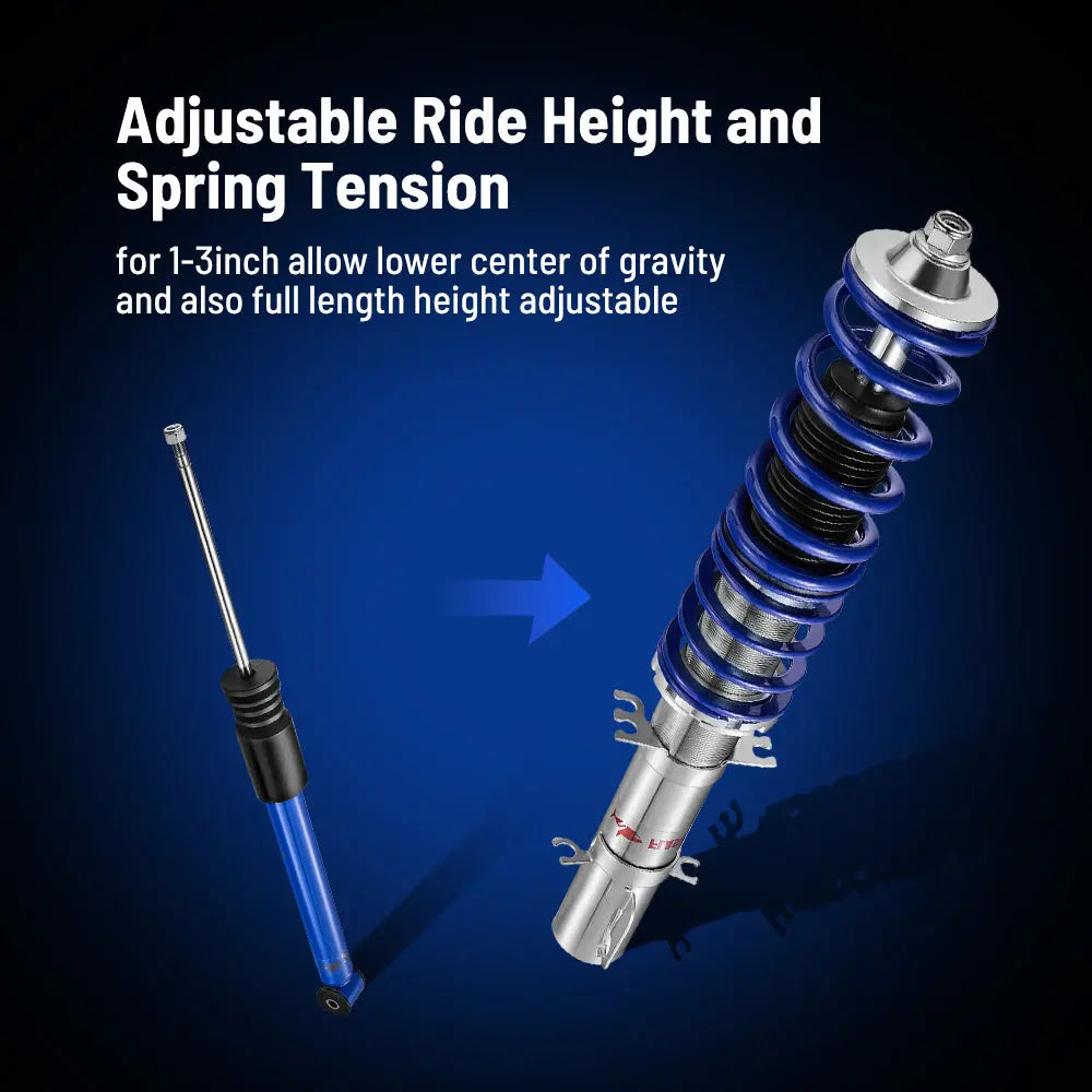 Coilover Shock Absorbers Struts 4PCS for 1997-2006 VW Golf 4/Golf 4 Bora/Variant (1J) Flashark