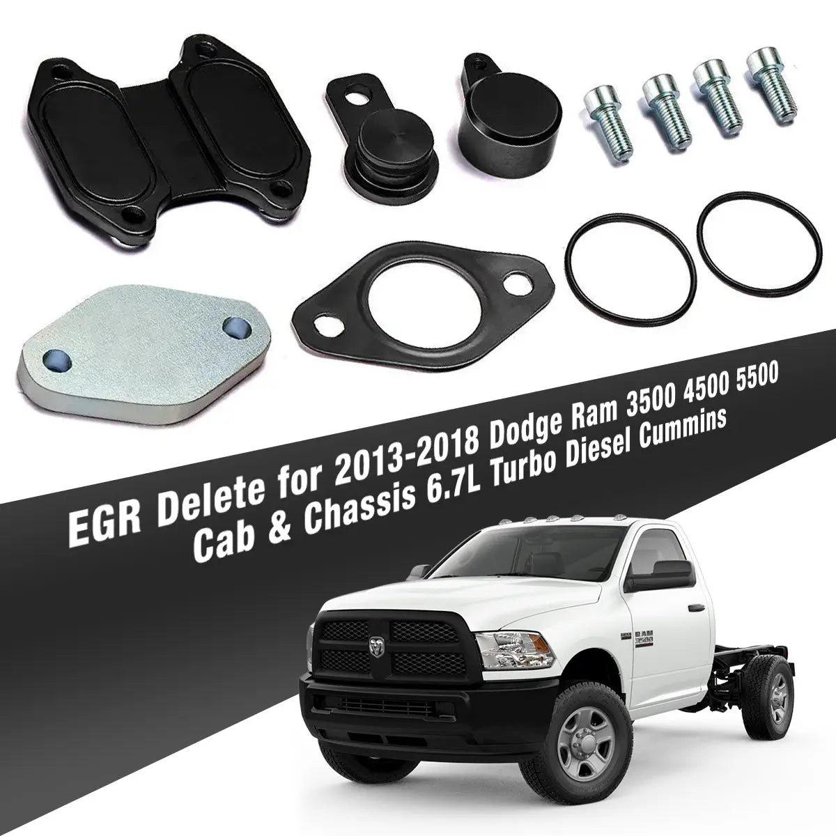 2013-2018 6.7L Cummins Diesel EGR Delete Kit for Cab & Chassis Dodge Ram Flashark