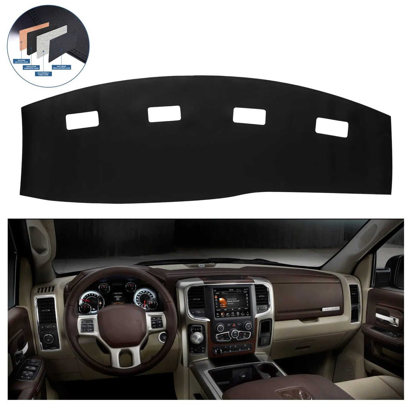 Dash Cover Mat for 2002-2005 Dodge Ram 1500 Flashark