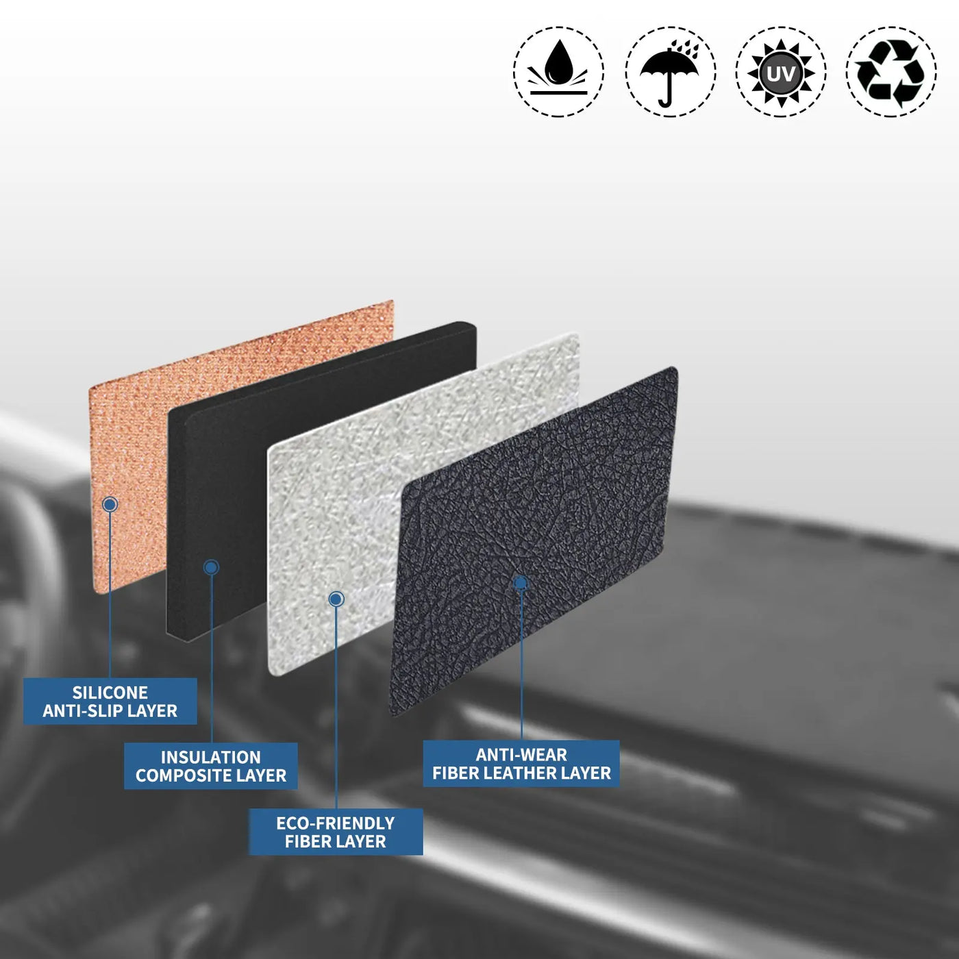 Dash Cover Mat for 2016-2021 Toyota Tacoma Flashark