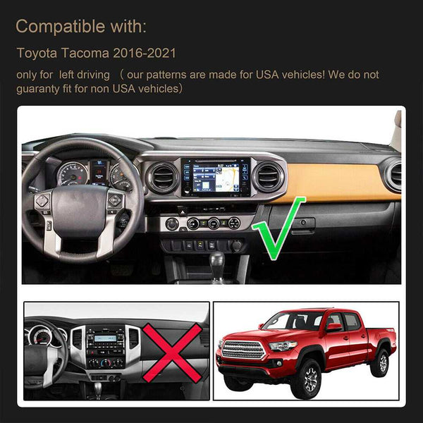 Dash Cover Mat for 2016-2021 Toyota Tacoma Flashark
