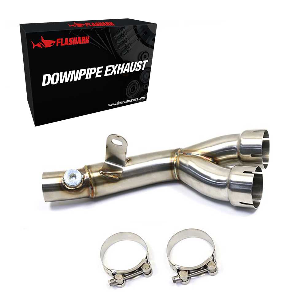 Downpipe Exhaust Y Middle Pipe Exhaust for 2006-2019 Yamaha YZF-R6 R600 Flashark