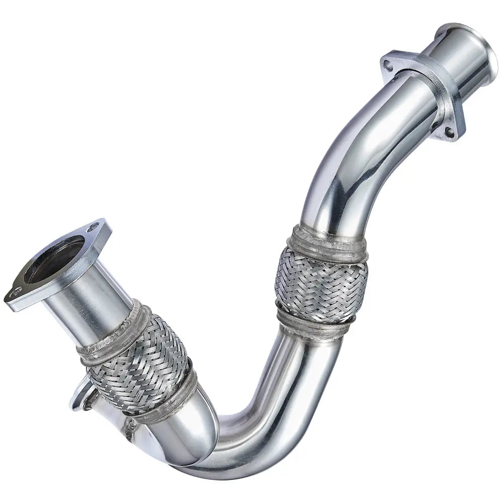 Exhaust Up-Pipe Y-Pipe for Ford 2003-2007 6.0L Powerstroke Diesel F250 F350 F450 Heavy Duty Polished Flashark