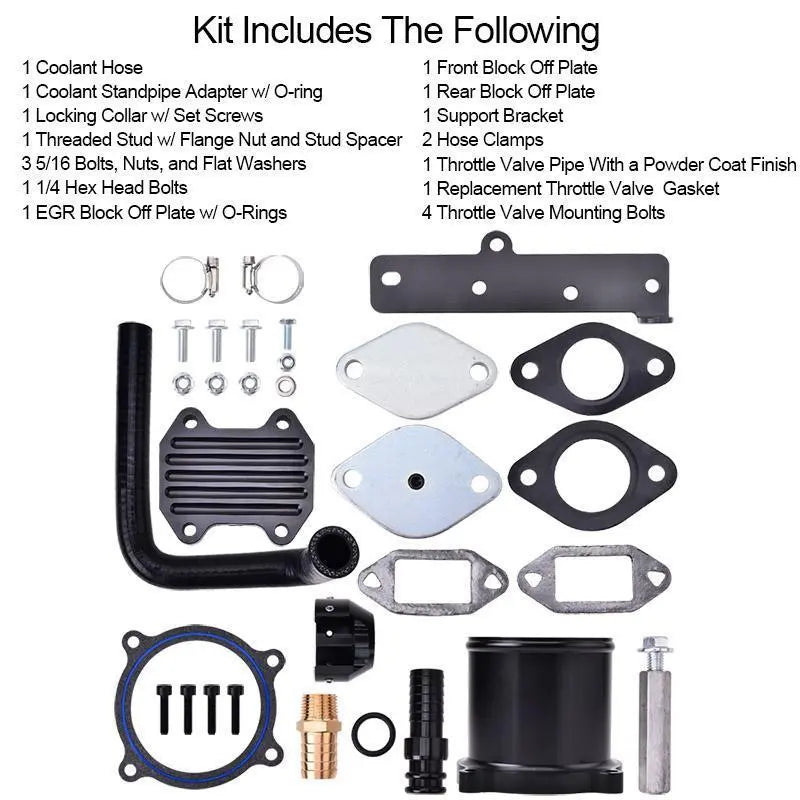 FLASHARK 13-18 Dodge Ram 6.7L Cummins Diesel EGR Plate Cooler & Throttle Valve Delete Kit Flashark