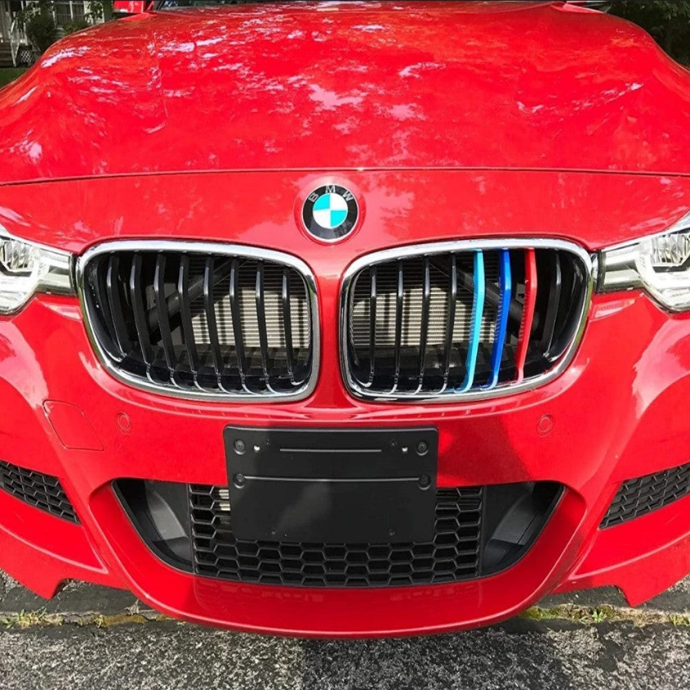 FLASHARK Exact Fit M Colored Grille Insert Trims  Compatible With BMW F30 F31 3 Series320i 328i 330i 335i 340i M Performance Black Kidney Grilles(8 Beams),NOT 11 Beam Standard Grille or 4 Series Flashark