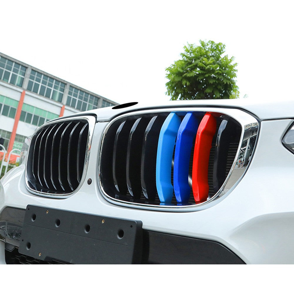 FLASHARK M-Colored Stripe Grille Insert Trims Compatible with BMW 11-20 X3 X4 Standard Kidney Grille Flashark