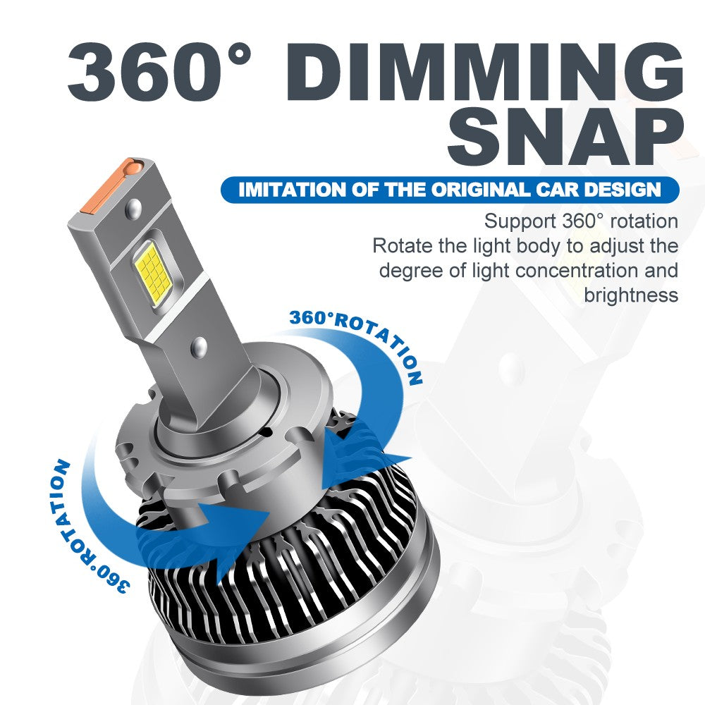 Flashark D2S D4S LED Headlight Bulbs,70W, 6800 Lumens 6000K White 350% Brightness LED Forward Lighting, 70W High Power, Plug and Play, IP68, 360° Illumination, 2 Packs Flashark