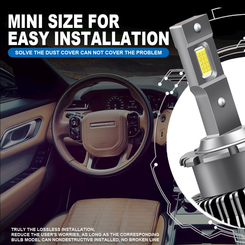 Flashark D2S D4S LED Headlight Bulbs,70W, 6800 Lumens 6000K White 350% Brightness LED Forward Lighting, 70W High Power, Plug and Play, IP68, 360° Illumination, 2 Packs Flashark