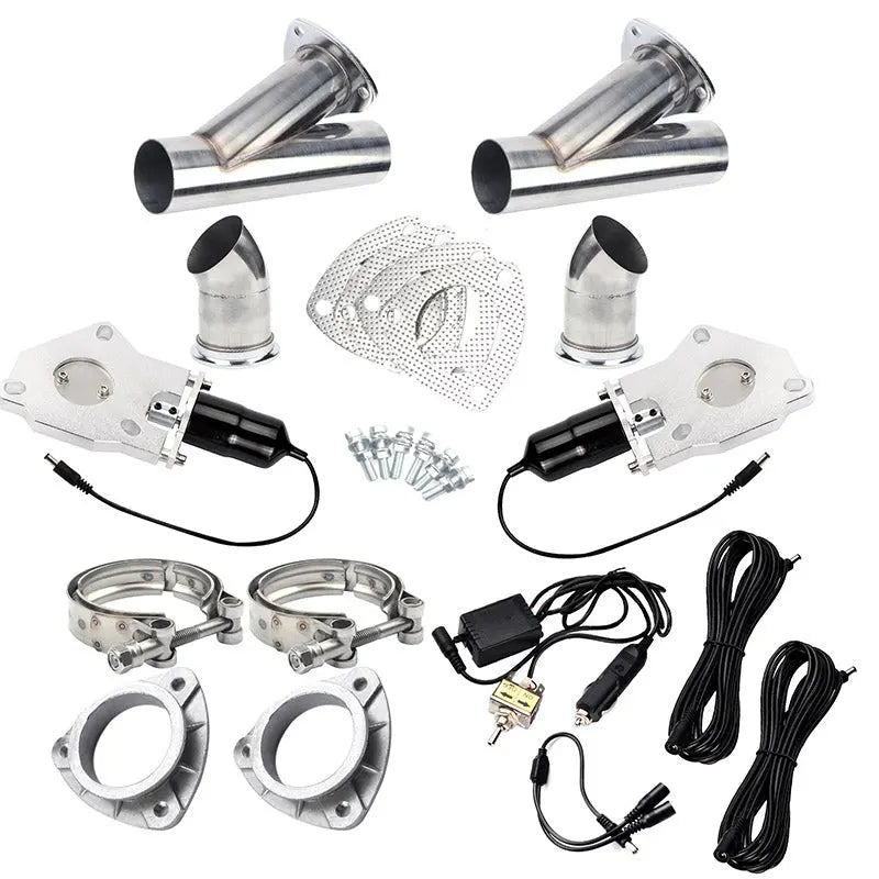 Flashark 2.0 2.25 2.5 3.0 Inch Dual Electric Exhaust Cutout Manual Switch Flashark