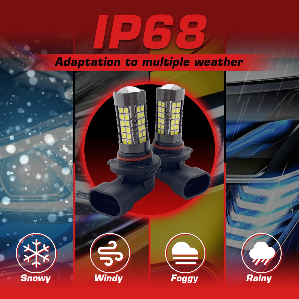 Flashark 9005 H4 H7 H11 LED Fog Light Bulbs, 6000K White Light, 48 SMD Chips, 360-degree Illumination, Non-polarity, Pack of 2 Flashark