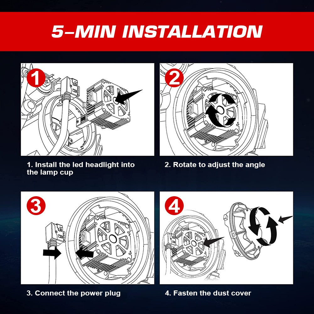 Flashark Car LED Headlight Bulbs D1S D3S D8S Series Laser Headlights,70W,6000K White, 8600LM Per Set, Super Bright and Penetration,Plug and Play, Halogen Replacement DRL Bulbs, 2 packs Flashark