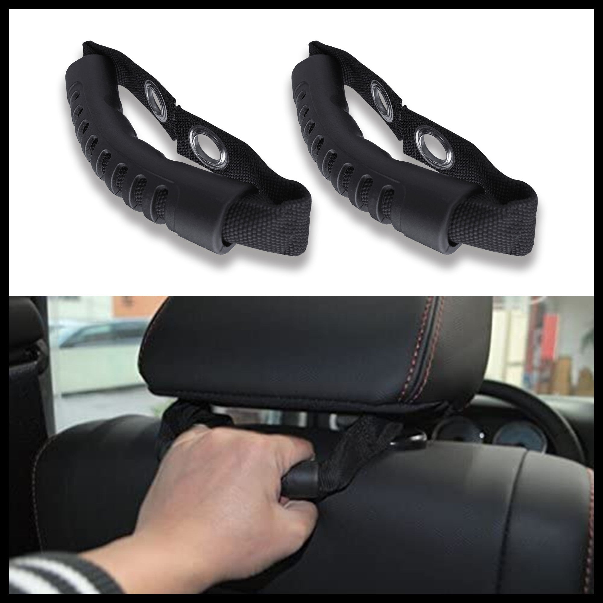 Flashark Grab Handles Metal handle Rope For Jeep Wrangler JK 2007-2015 As Replacement Handle Grab Handles With Grooved grip Metal Hole Gripper Flashark