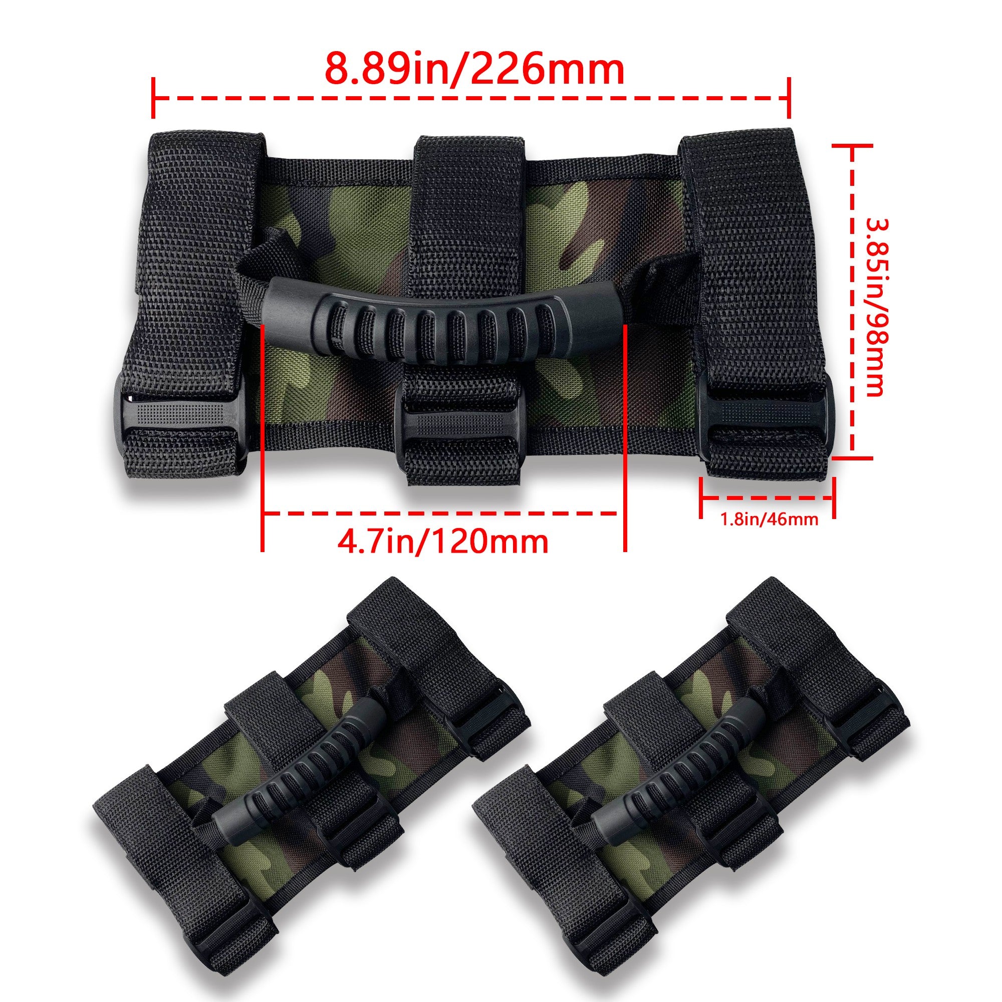 Flashark Jeep Wrangler Blue/Red/Pink/Yellow/Camouflage Grab Hand Interior For Car Truck 1987-2020 Handle Roll Bar Grip Handle Door Roof Black Wide Handle Flashark