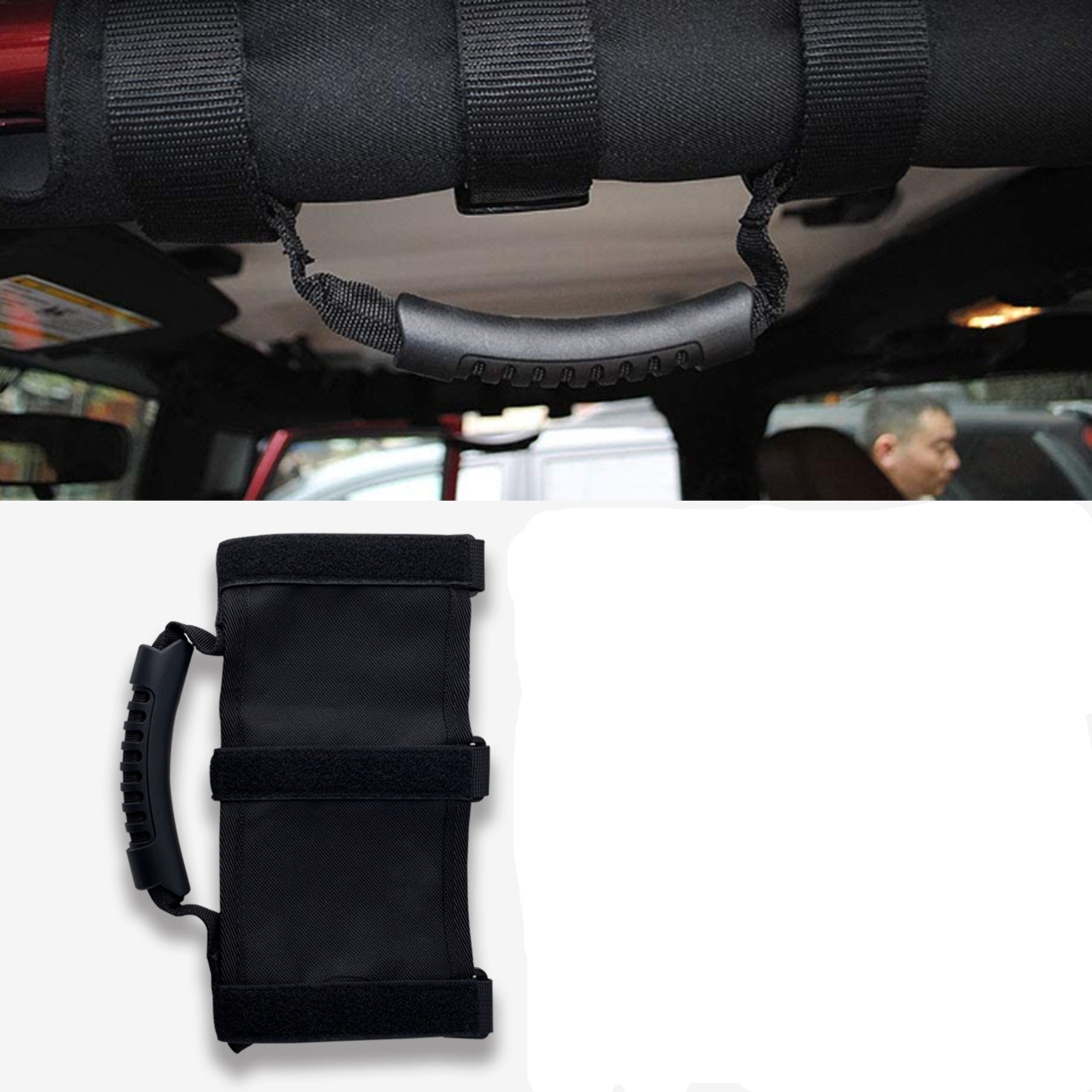Flashark Jeep Wrangler Grip Handle Off-road Vehicle Inner Armrest Handle For YJ LJ TJ JK JL Black Oxford Door Roof Grip Handle Flashark