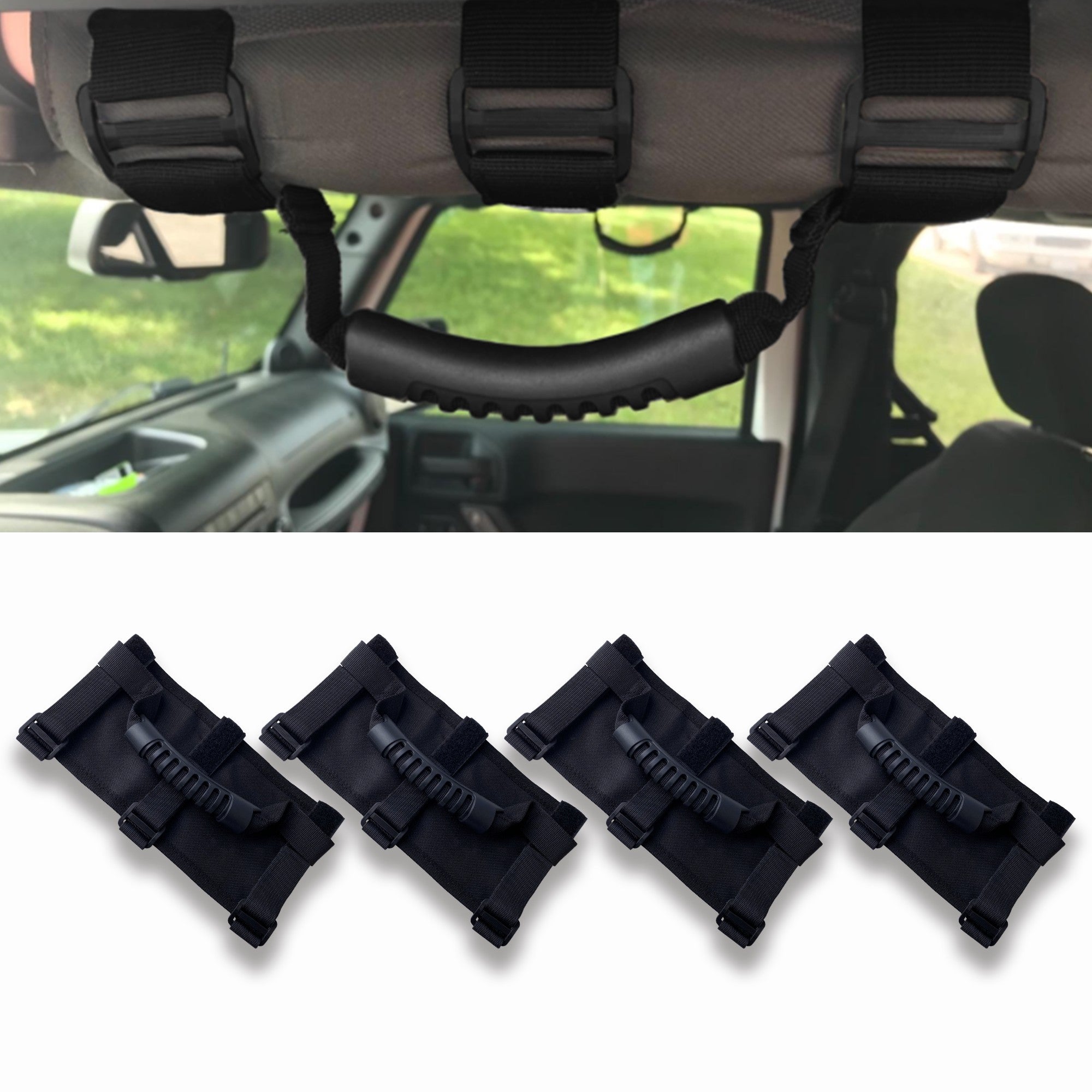 Flashark Jeep Wrangler Grip Handle Off-road Vehicle Inner Armrest Handle For YJ LJ TJ JK JL Black Oxford Door Roof Grip Handle Flashark