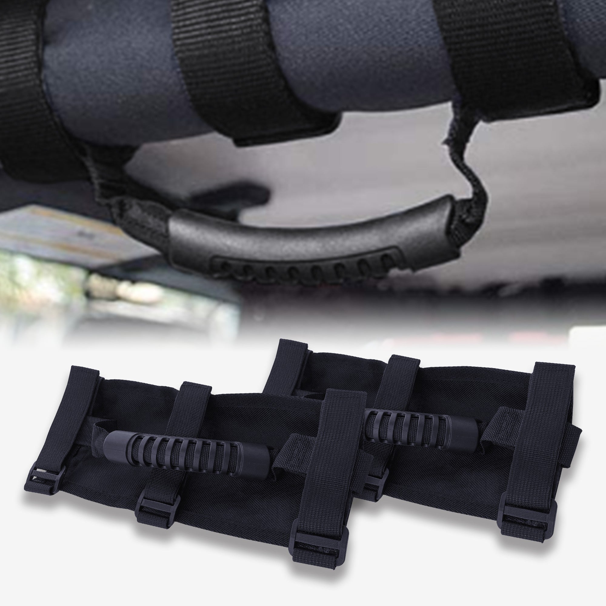 Flashark Jeep Wrangler Grip Handle Off-road Vehicle Inner Armrest Handle For YJ LJ TJ JK JL Black Oxford Door Roof Grip Handle Flashark