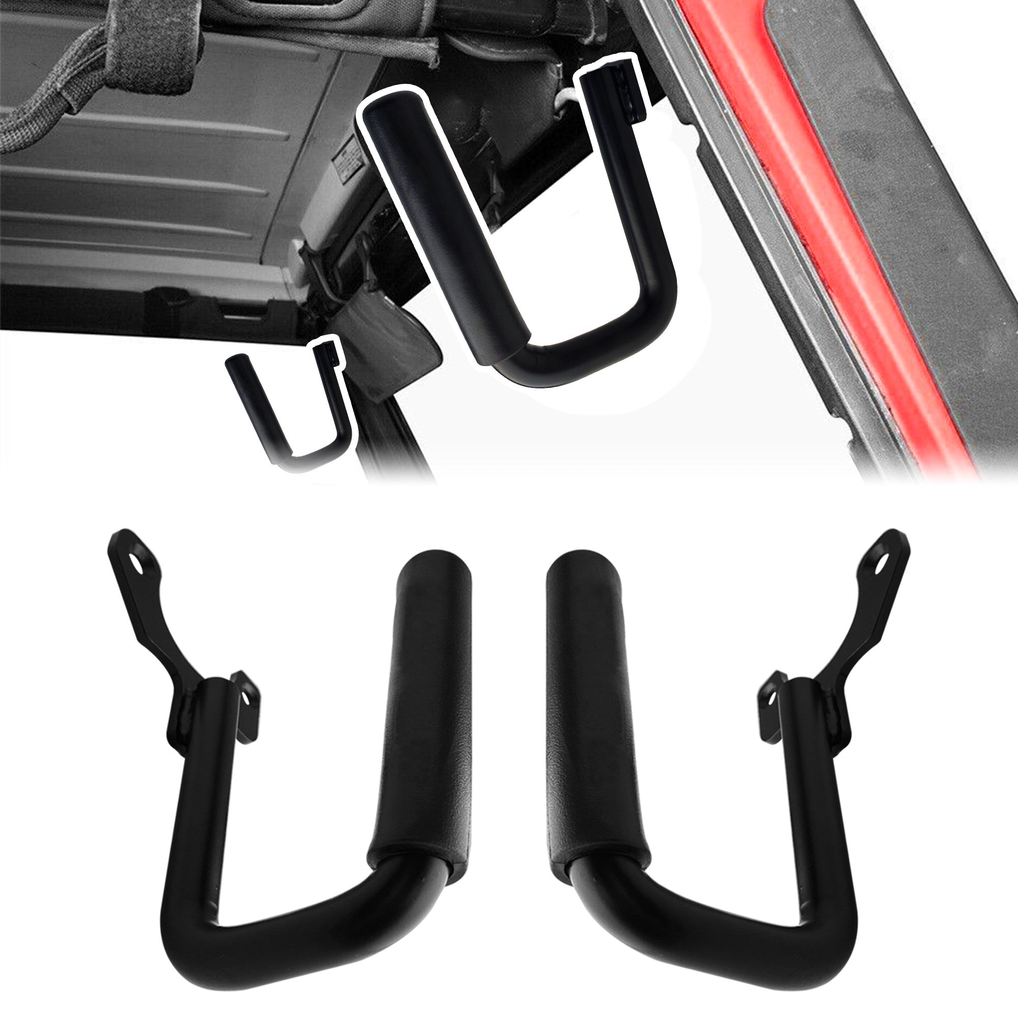 Flashark Jeep Wrangler RedRock 4x4 Steel Front Grab Handles for 1997-2006 Jeep Wrangler TJ Flashark