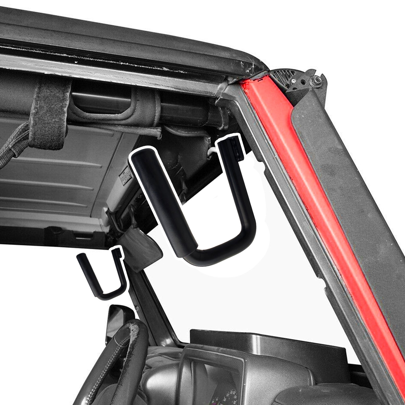 Flashark Jeep Wrangler RedRock 4x4 Steel Front Grab Handles for 1997-2006 Jeep Wrangler TJ Flashark
