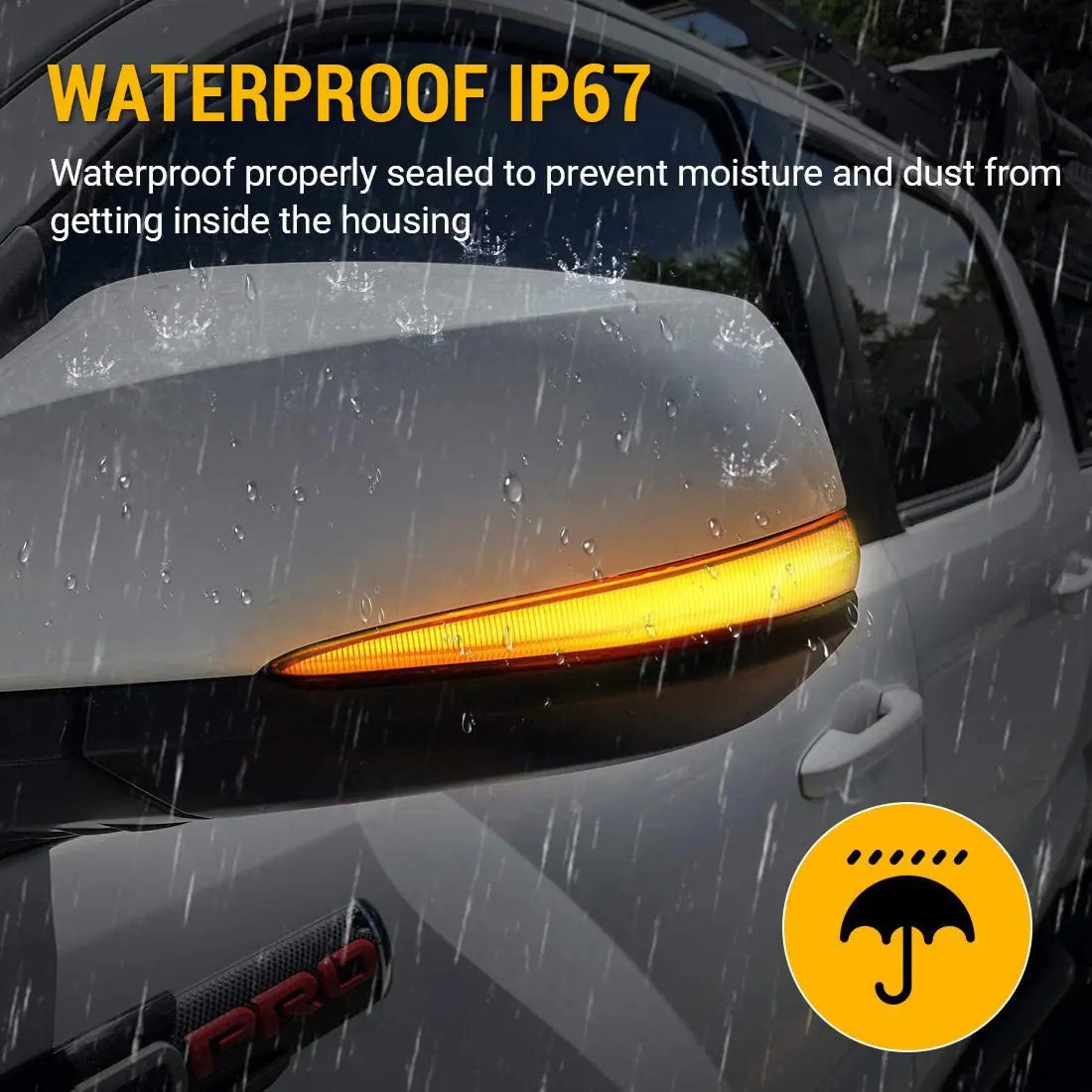 Flashark LED Side Mirror Turn Signal Lights, Sequential Dynamic Indicator Strip for 2016-2021 Tacoma, 2019-2021 RAV4 XA50,2020 Highlander XU70, Alphard Velltire Lexus LM Flashark