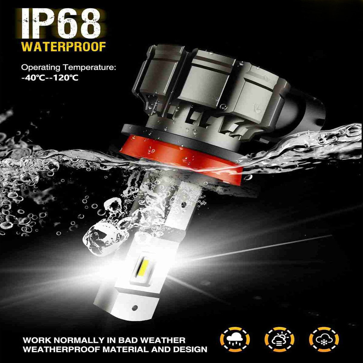 H11 H8 H9 LED Fog Light Bulbs 13W 6000LM 6000K | 2 Bulbs Flashark