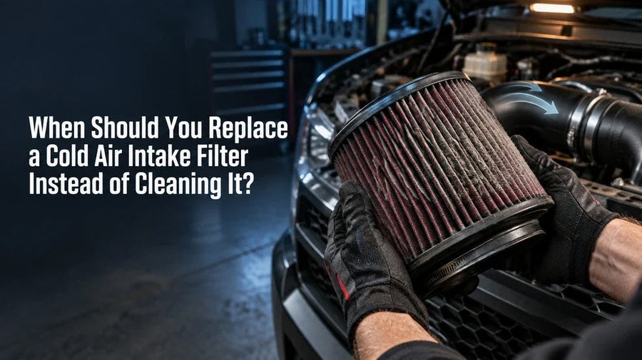 Dirty cold air intake filter inspection