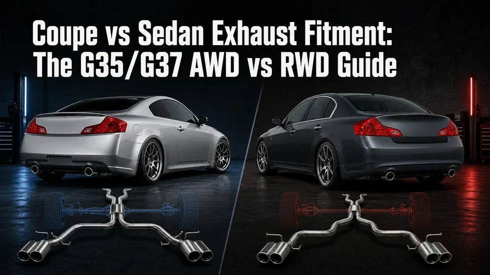 G35 and G37 coupe vs sedan exhaust fitment