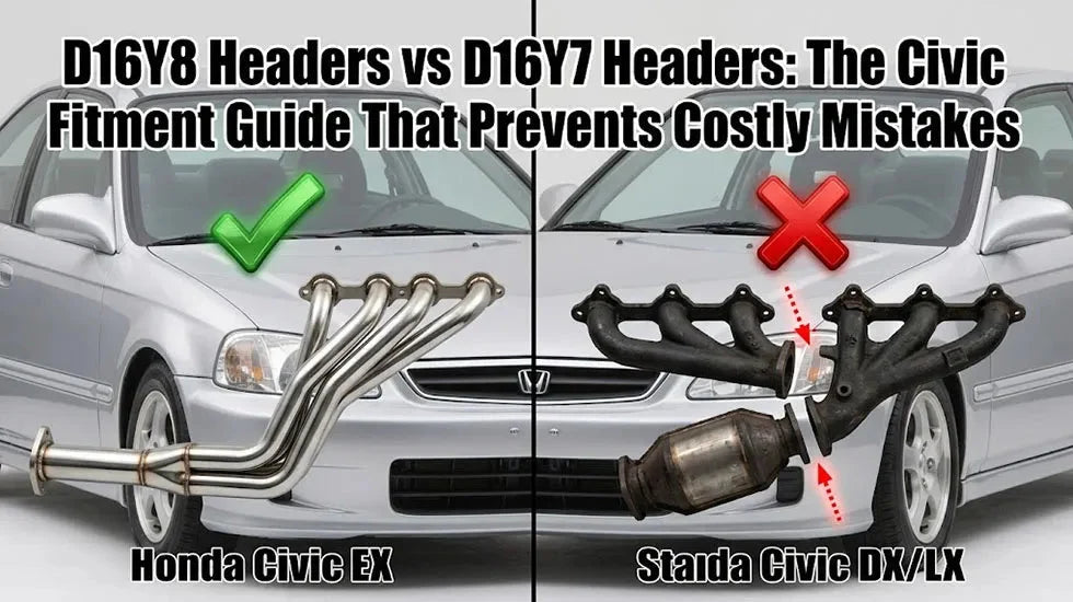 D16Y8 vs D16Y7 header fitment comparison guide visual