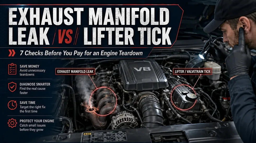 Exhaust manifold leak vs lifter tick diagnosis on a V8 engine
