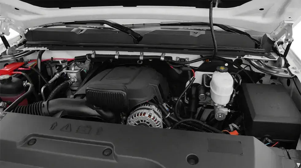 6.0 Vortec engine bay in a GM truck