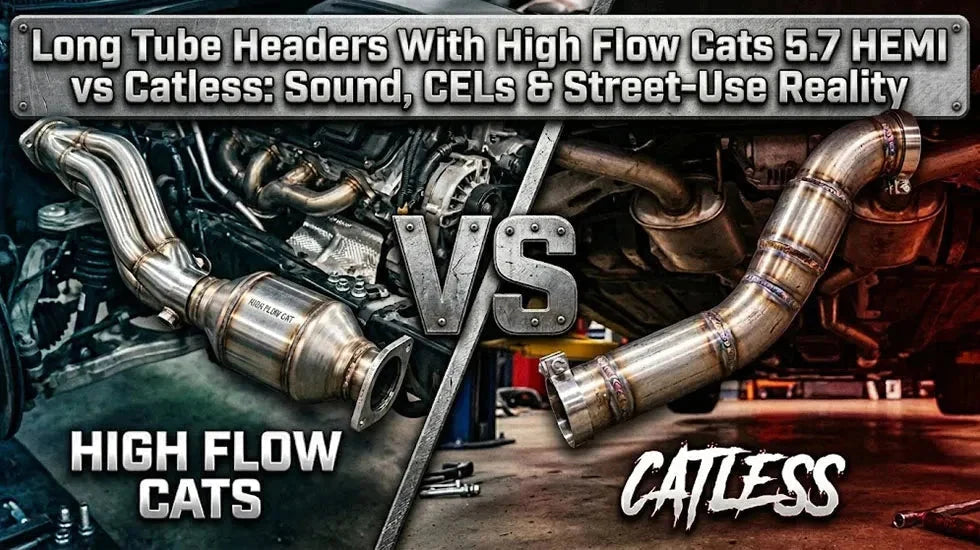 5.7 HEMI long tube headers: high flow cats vs catless