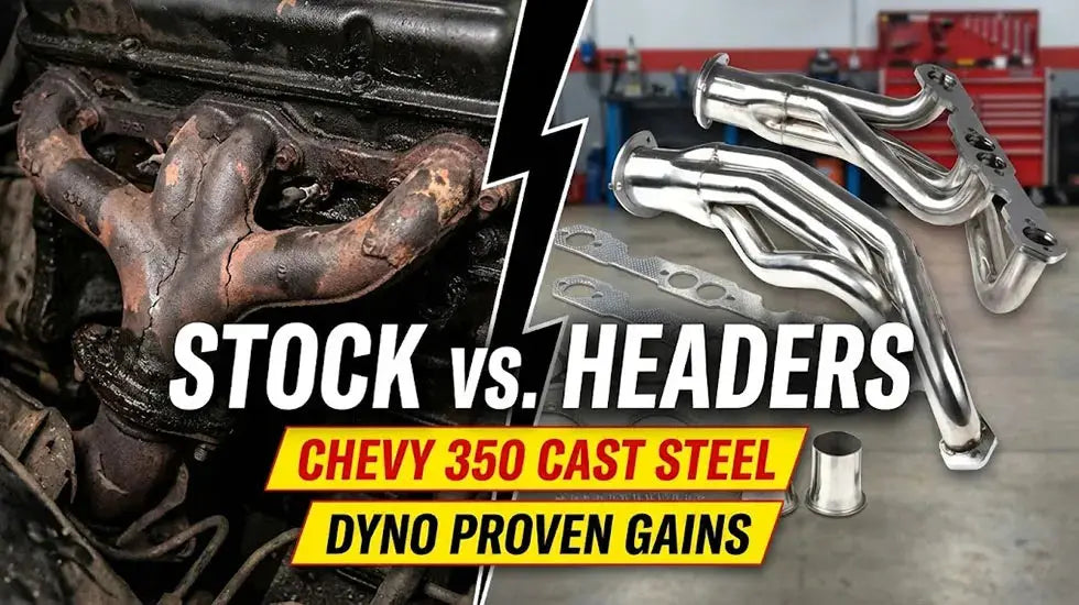 Chevy 350 stock cast iron manifold vs stainless steel headers comparison