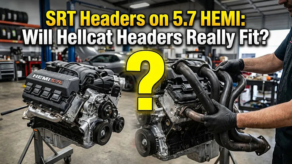 Comparing SRT and Hellcat headers against a 5.7 HEMI engine for fitment