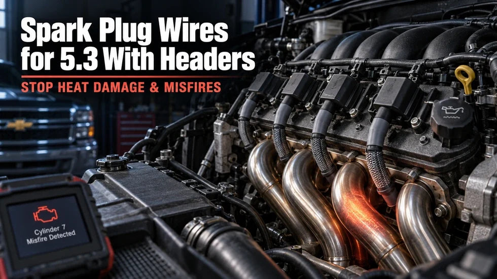 5.3L spark plug wires protected from header heat