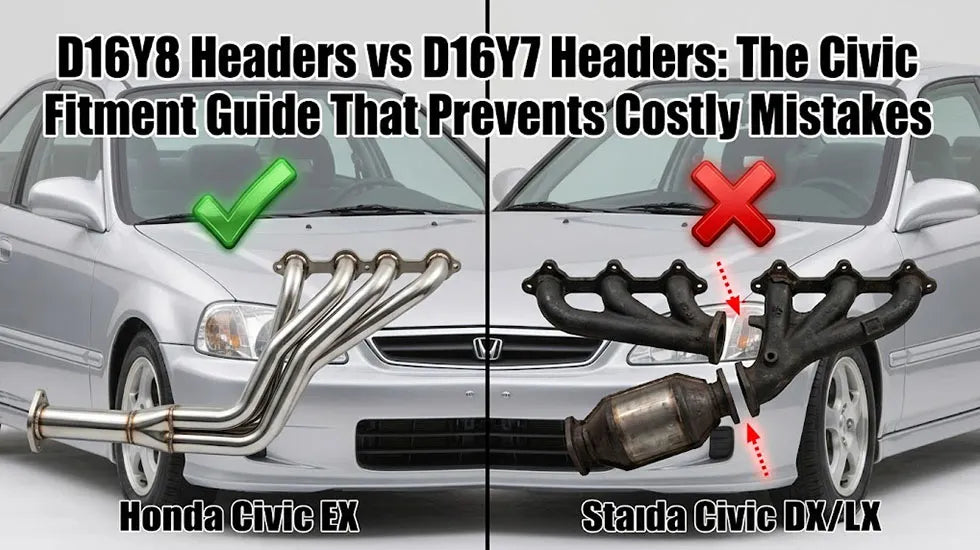 D16Y8 vs D16Y7 header fitment comparison guide visual