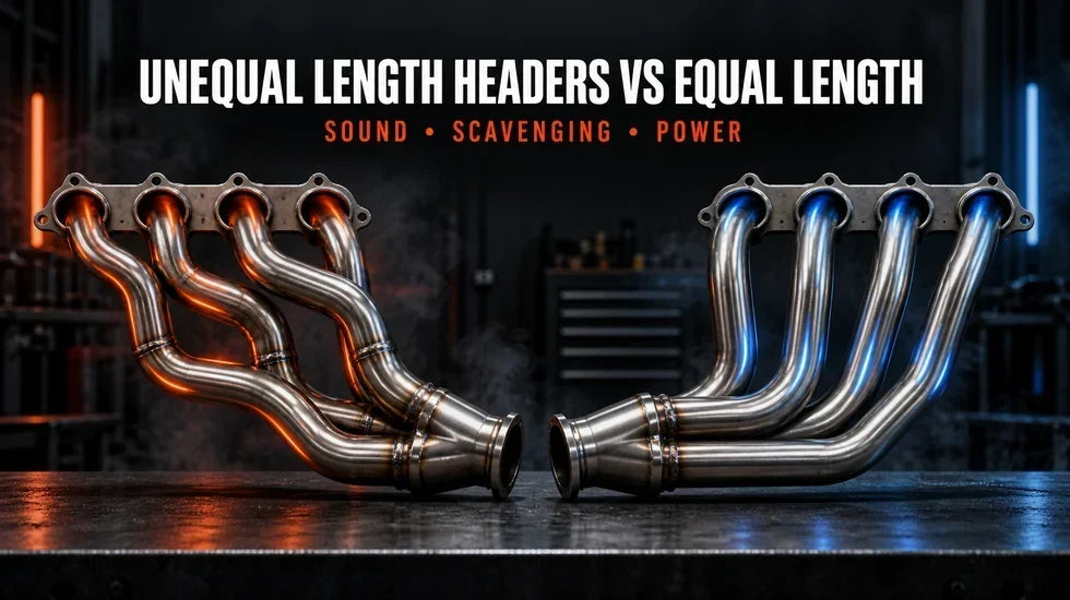 Equal-length and unequal-length exhaust headers compared