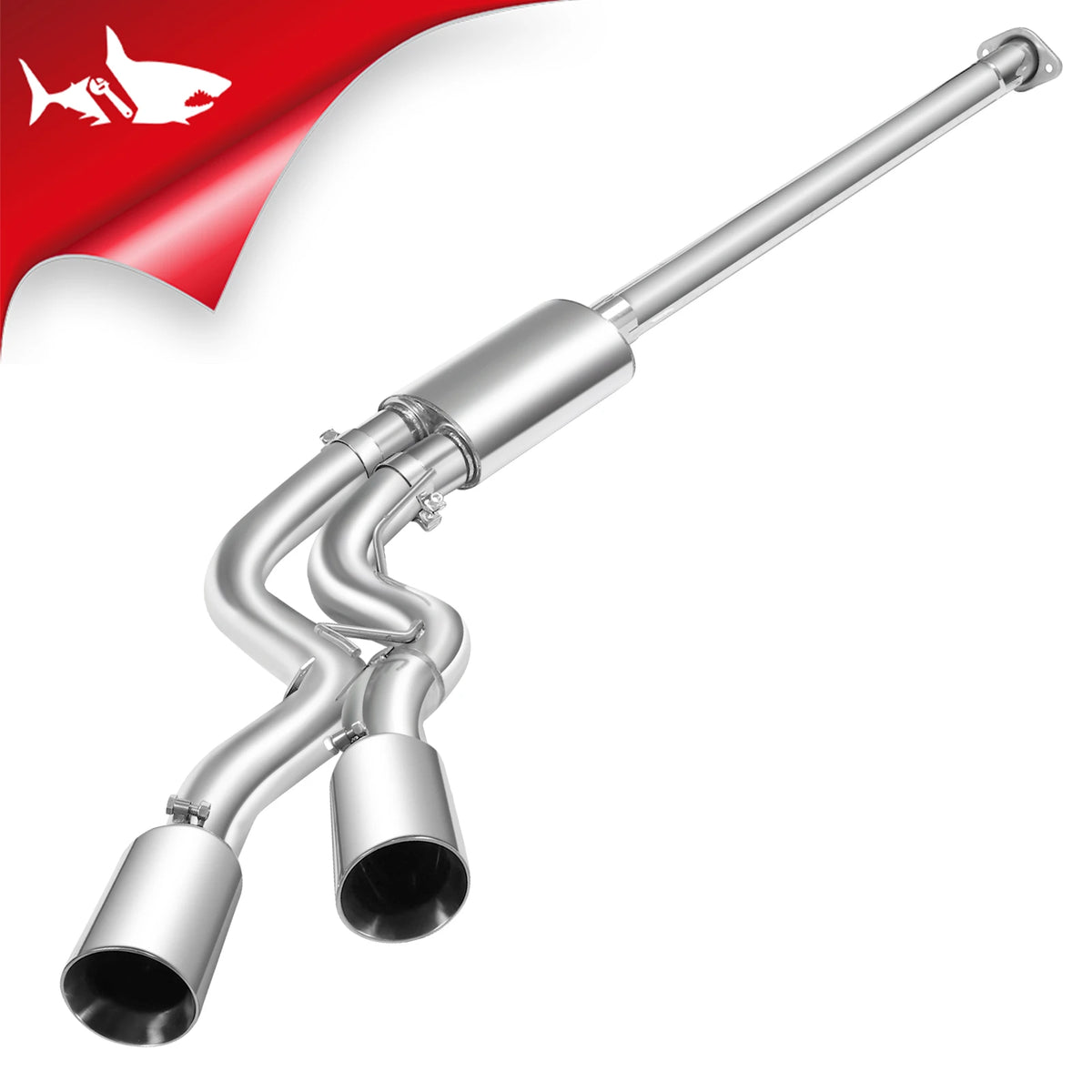 Sistema de escape Catback para Ford F150 2015-2020 (2,7 L, 3,5 L, 5,0 L), 3 pulgadas, con puntas de silenciador negras y pulidas 