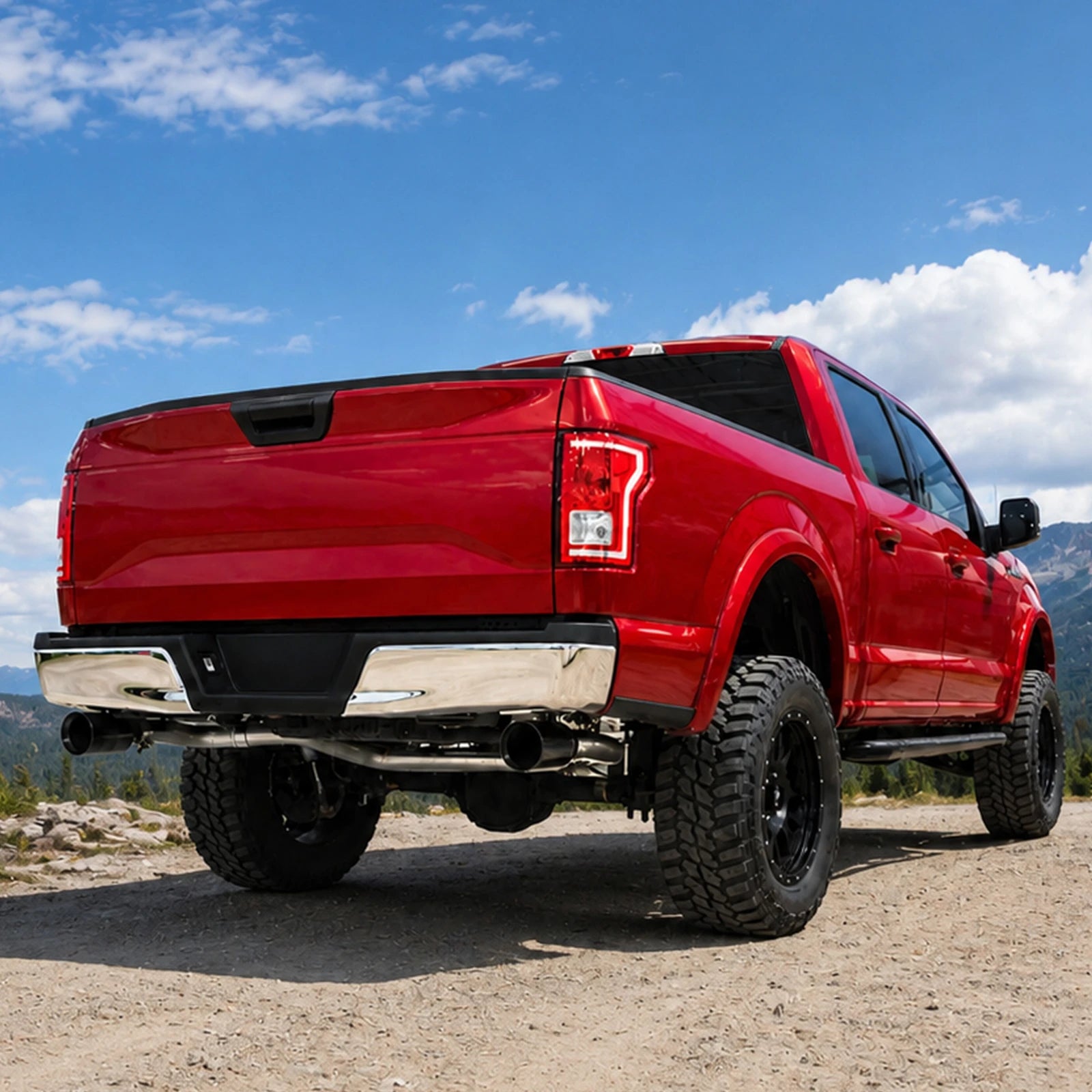 Sistema de escape Catback para Ford F150 2015-2020 (2,7 L, 3,5 L, 5,0 L), 3 pulgadas, con puntas de silenciador negras y pulidas 