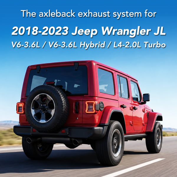 2007-2017 Jeep Wrangler JK (3.6L / 3.8L) & 2018-2023 Jeep Wrangler JL (2.0L / 3.6L) Axle-Back Exhaust System