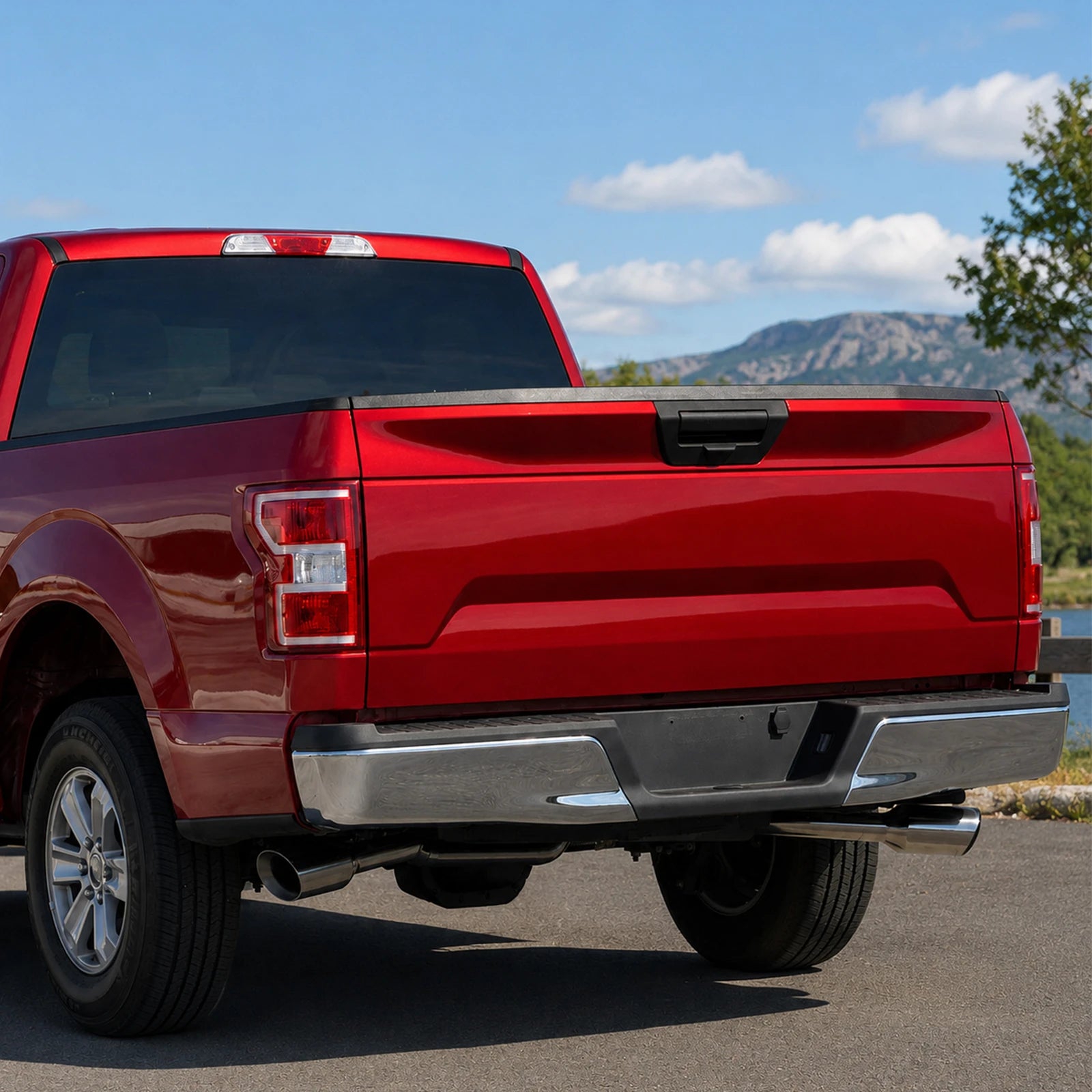 Sistema de escape Catback para Ford F150 2015-2020 (2,7 L, 3,5 L, 5,0 L), 3 pulgadas, con puntas de silenciador negras y pulidas 