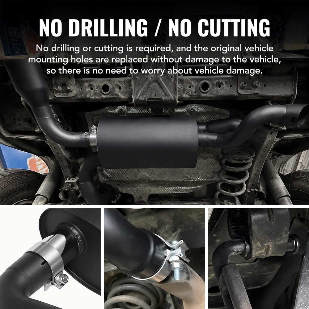 2007-2017 Jeep Wrangler JK (3.6L / 3.8L) & 2018-2023 Jeep Wrangler JL (2.0L / 3.6L) Axle-Back Exhaust System
