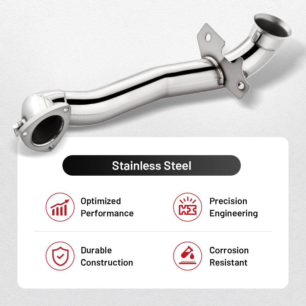 Downpipe Exhaust for 2007-2016 Mini Cooper R55-R61 1.6L Turbo 2.5 inch with 2 O2 sensor bungs