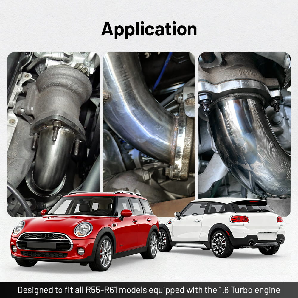 Downpipe Exhaust for 2007-2016 Mini Cooper R55-R61 1.6L Turbo 2.5 inch with 2 O2 sensor bungs