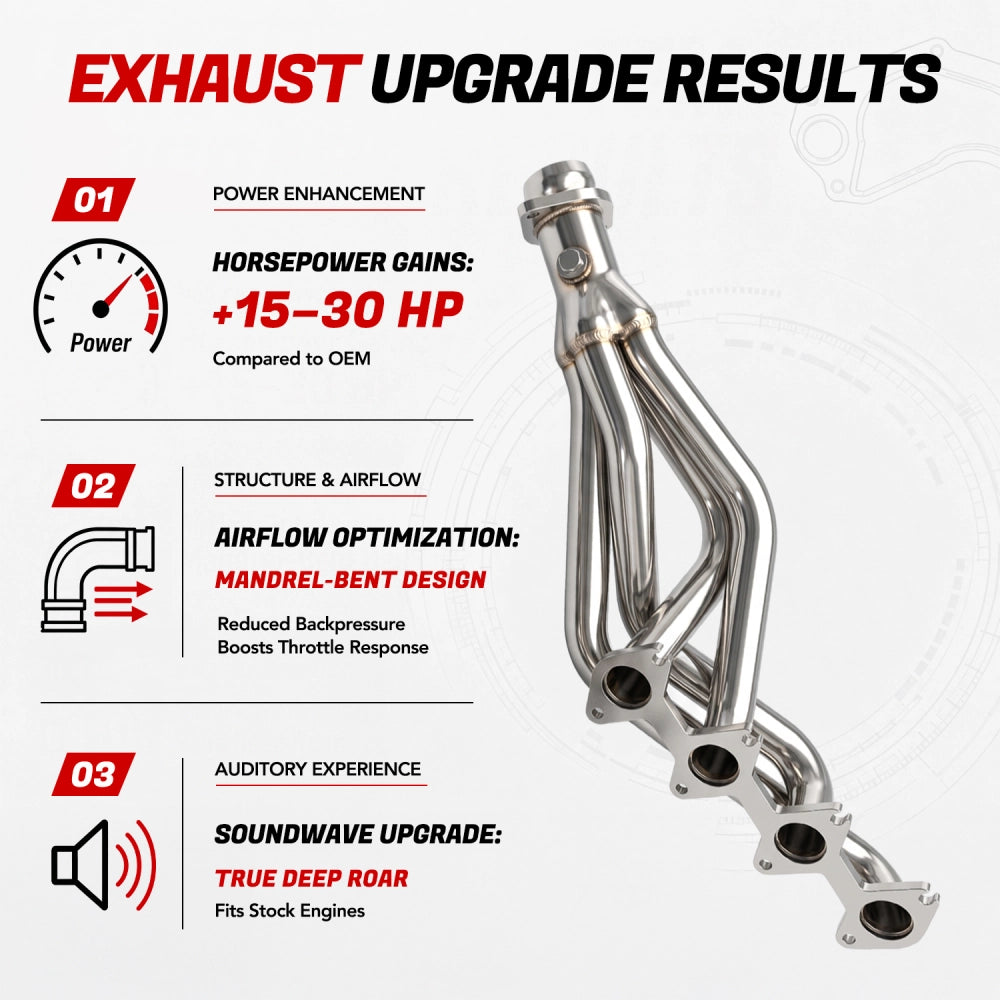 Long Tube Header for 1996-2004 Ford Mustang GT V8 4.6L SOHC