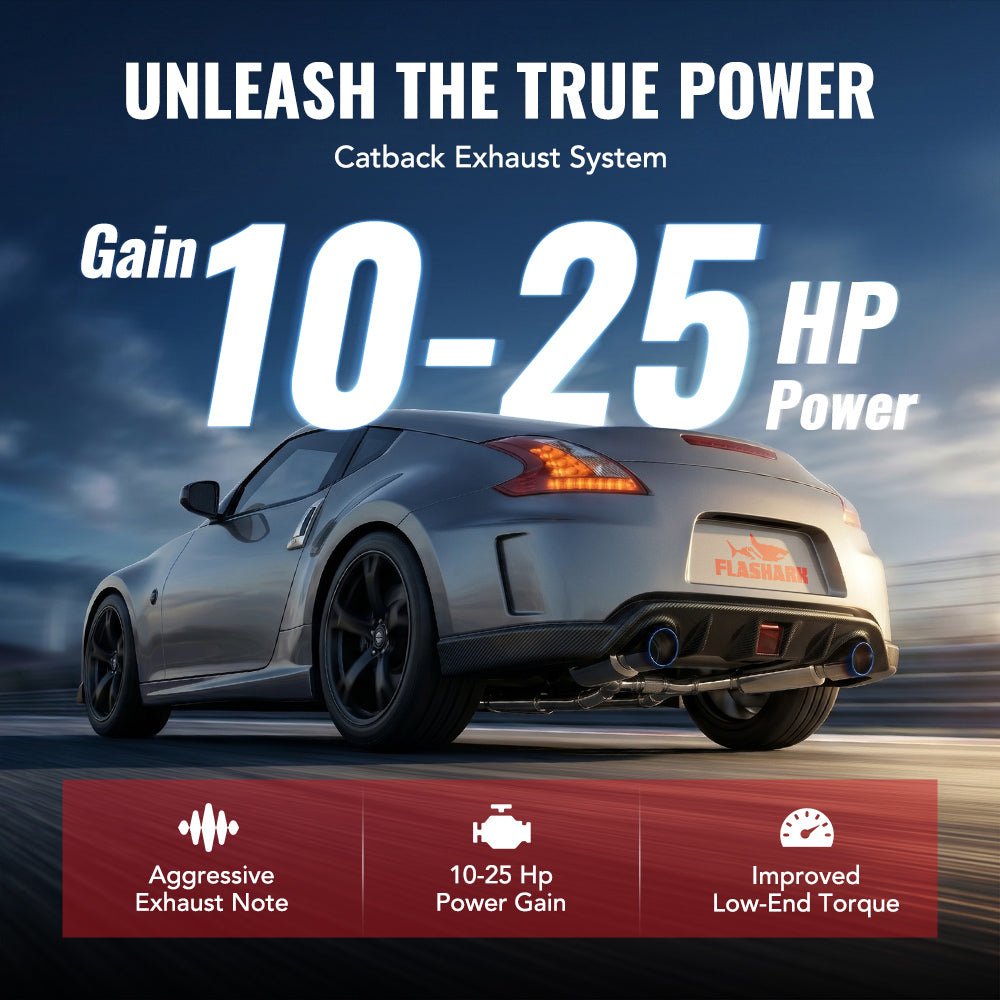 2009-2020 Nissan 370Z Z34 Dual Catback Exhaust System w/ 4.5 Inches Burnt Dual Tips