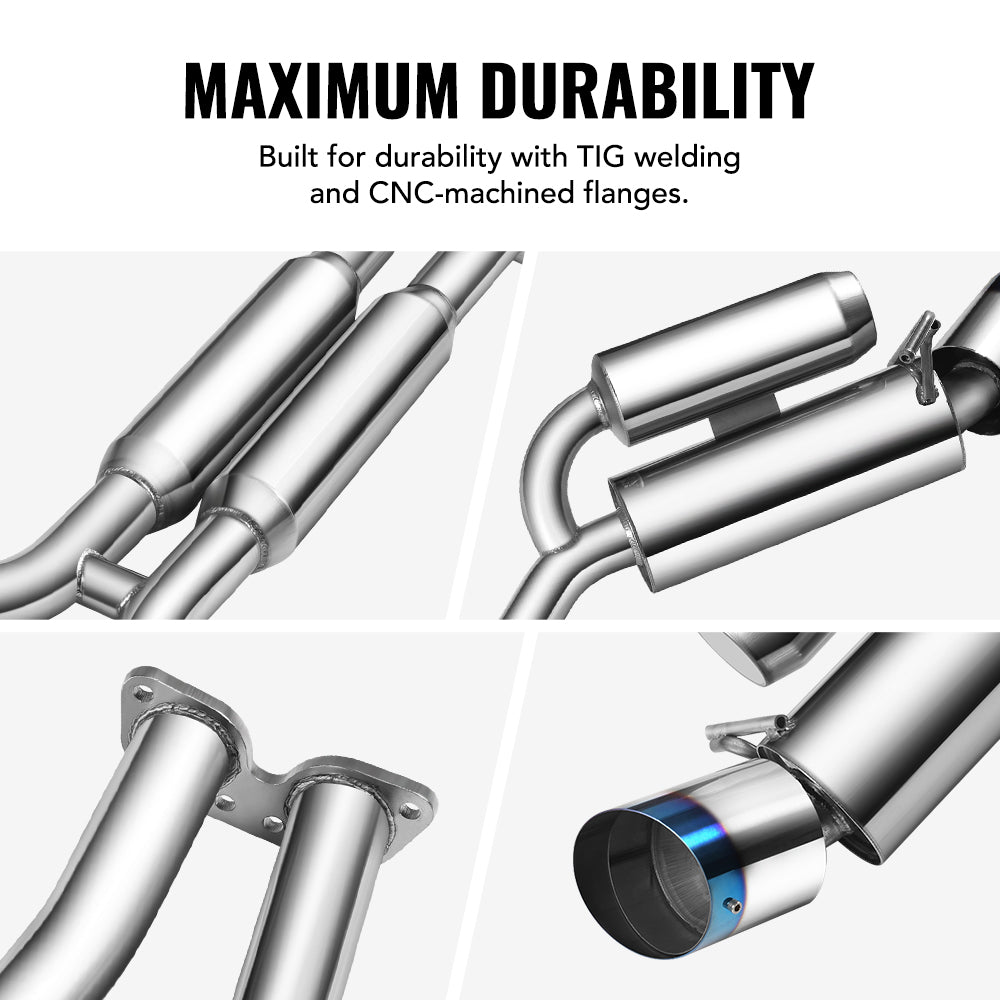 2009-2020 Nissan 370Z Z34 Dual Catback Exhaust System w/ 4.5 Inches Burnt Dual Tips
