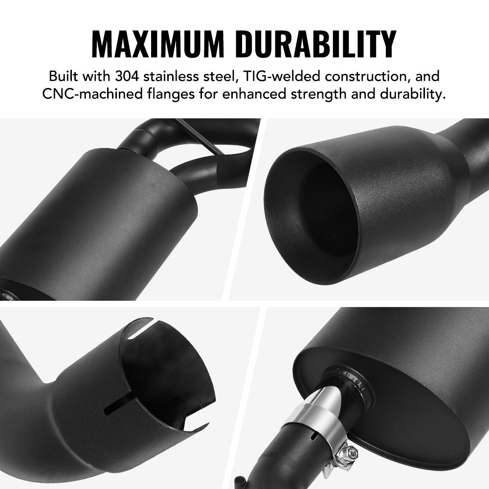 2007-2017 Jeep Wrangler JK (3.6L / 3.8L) & 2018-2023 Jeep Wrangler JL (2.0L / 3.6L) Axle-Back Exhaust System