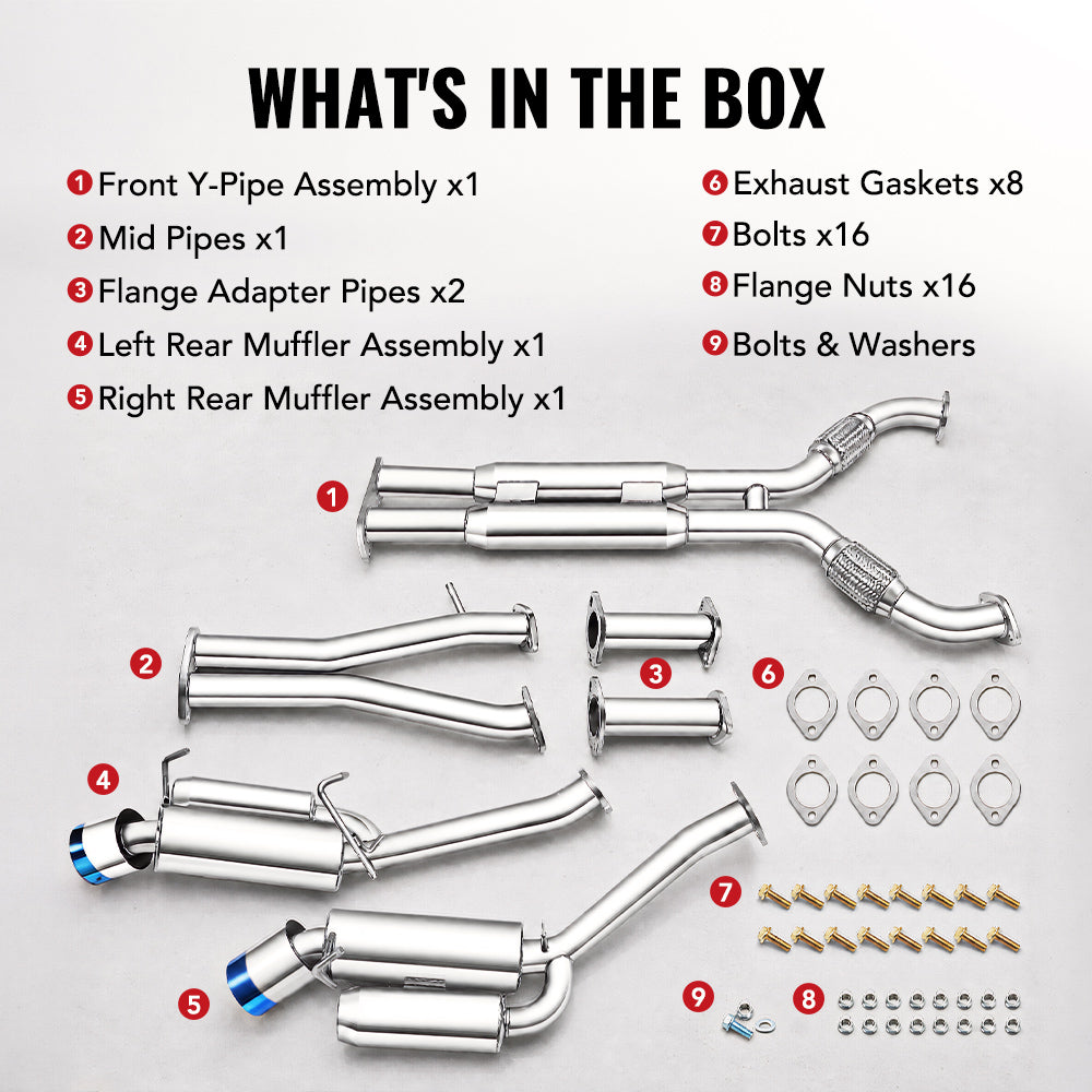 2003-2009 Nissan 350Z 3.5L Catback Exhaust w/ 4.5 Inches Dual Burnt Tips