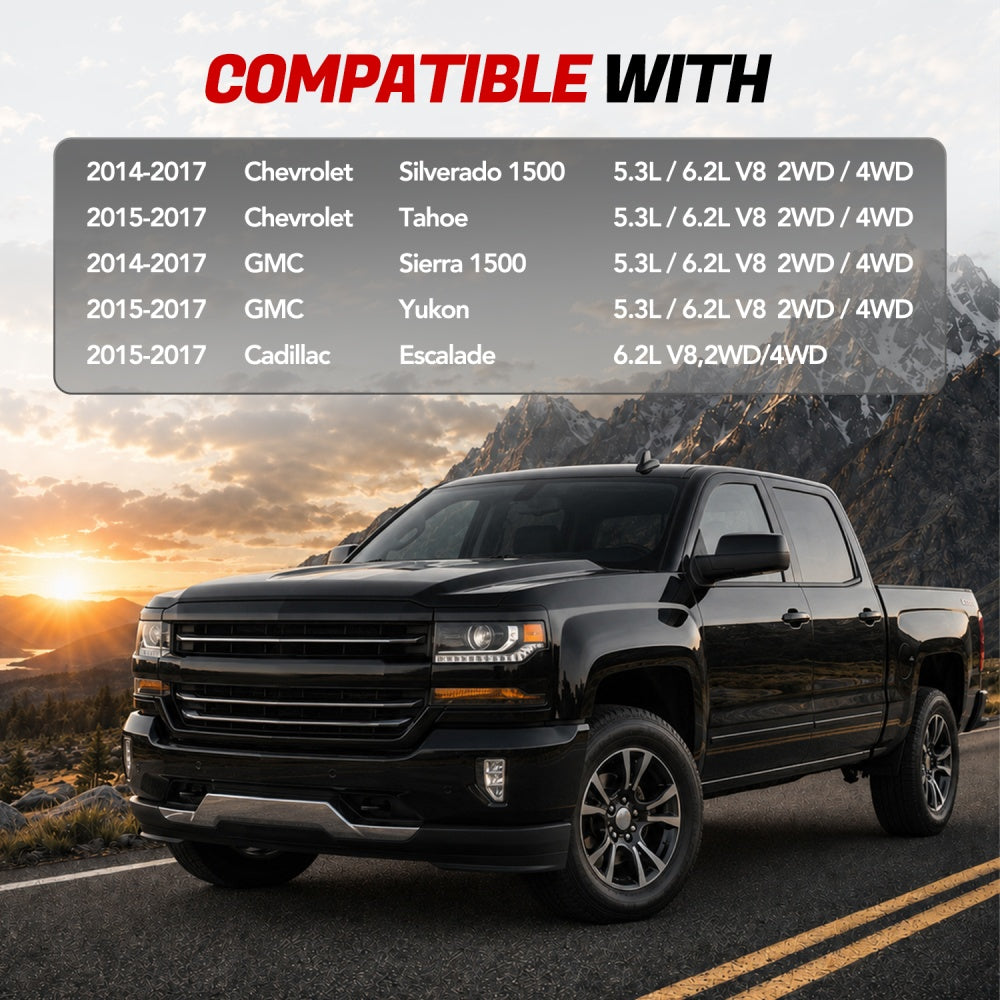 Long Tube Headers For 2014-2017 Chevy Silverado 1500/Tahoe GMC Sierra 1500/Yukon Cadillac Escalade 5.3L 6.2L V8 | 2WD 4WD