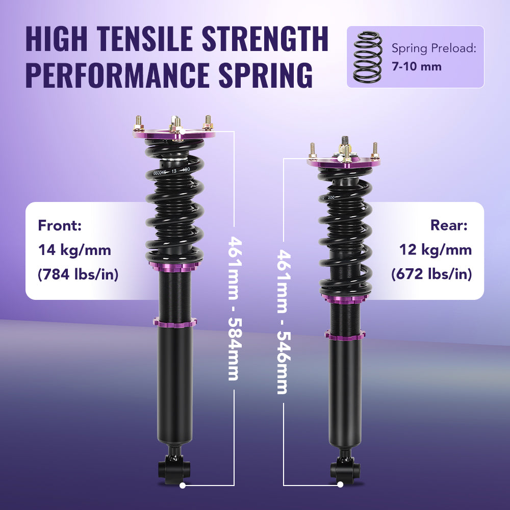 1986-1992 Toyota Supra JZA70 MA70 GA70 Coilover Shock Absorbers Struts 4PCS